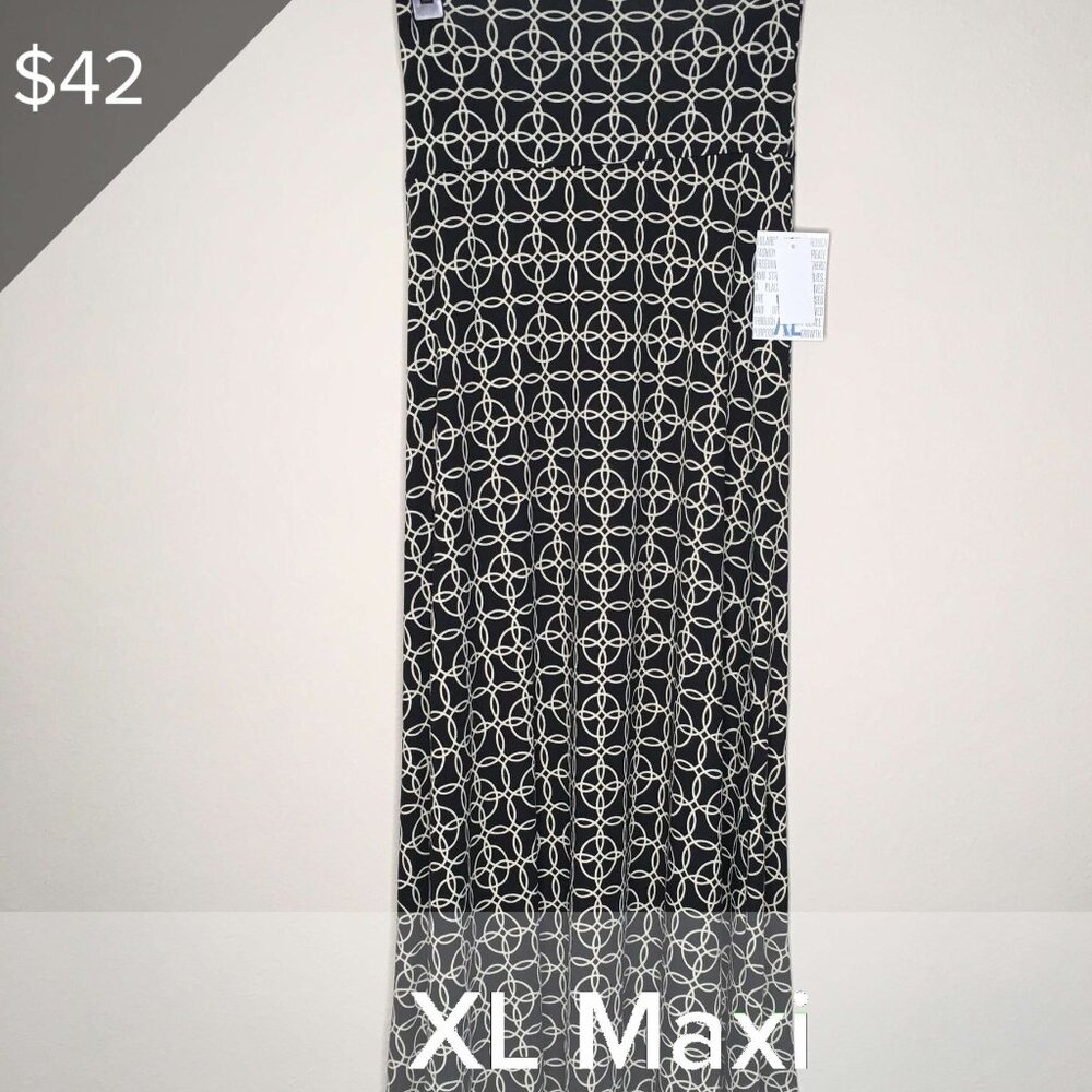 LuLaRoe Maxi XL NWT black and white